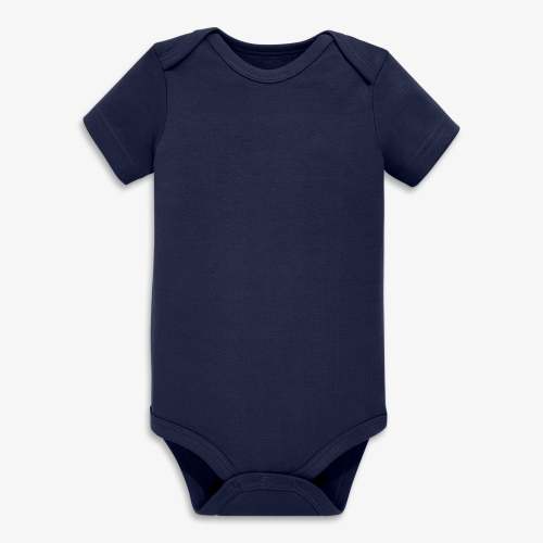 Organic short sleeve babysuit - Navy / 3-6