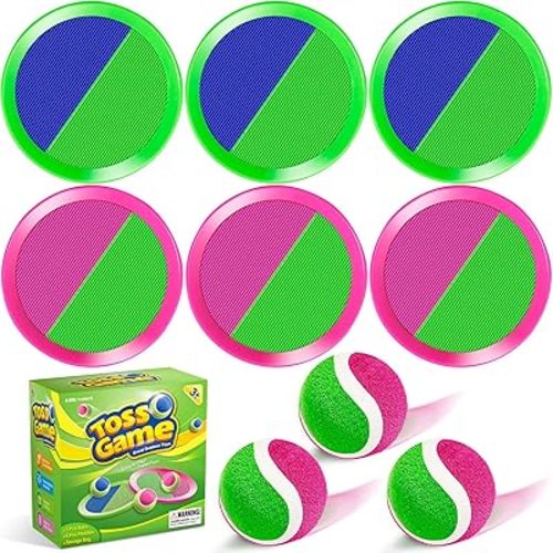 Outdoor Toys for Kids Ages 3-5, 4-8, 8-12 - Ball Catch Game for 3 4 5 6 7 8 -12 Year Old Boys Girls, Outside Toss Game Set for Beach, Pool, Yard - Toddlers Birthday Gifts Easter Basket Stuffers(6Pcs)