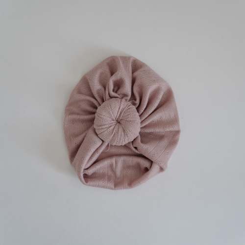 Headwrap in Mulberry Pointelle