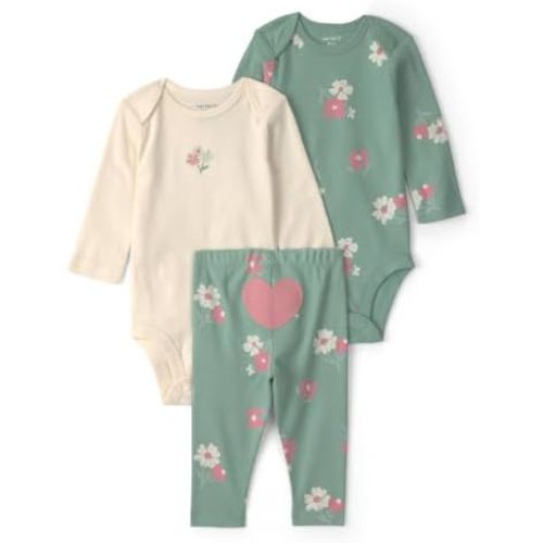 Carter's Baby Girls' 3-piece Bodysuit Pant Sets