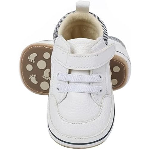 E-FAK Baby Shoes Boys Girls Infant Sneakers Non-Slip Rubber Sole Toddler Crib First Walker Shoes
