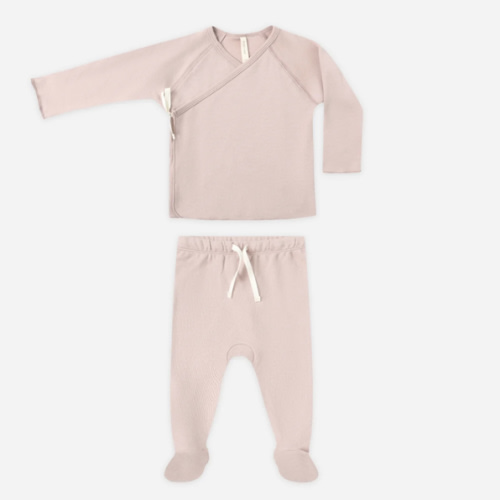 Wrap Top + Footed Pant Set || Rose – Quincy Mae