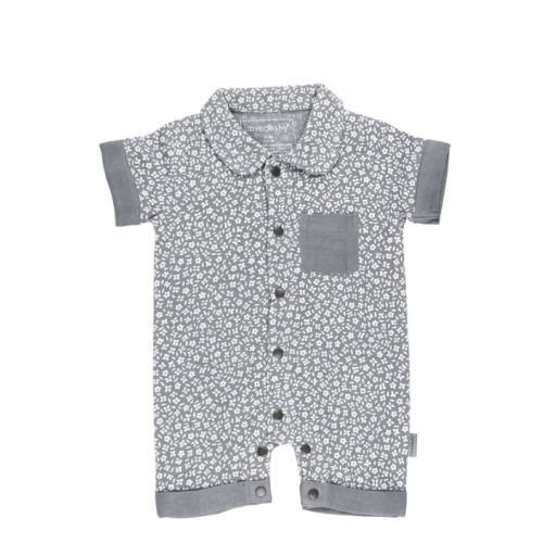 Organic Muslin S/Sleeve Coverall in Blueberry Floral – L'ovedbaby