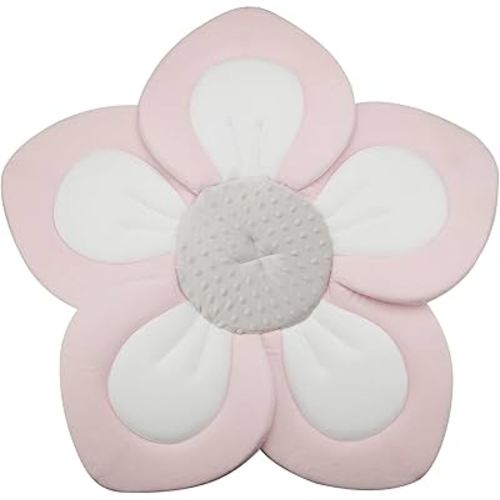 PandaEar Baby Bath Pad for Infant Newborn | Soft Flower 5 Petals for Sink Bathtub Essentials Shower Gift (Pink)