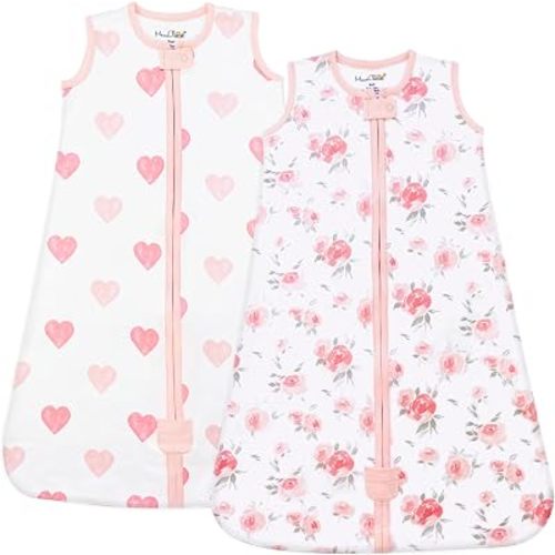 Organic Cotton Baby Wearable Blanket 0.5 TOG Sleep Sack 0-6 Months 2-Pack