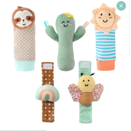 Boho Baby Sock Rattles Set of 5