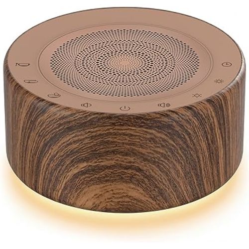 Kipcush White Noise Machine - Soft Non-Glare Nursery Lamp, 30 Soothing Sounds, 8 Color Lights, Max 8-Hour Timer for Baby & Adults (I, Standard)