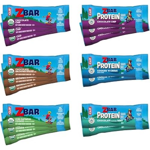 Zbar + Zbar Protein Variety Pack - Soft-Baked Energy and Protein Snack Bars with Organic Oats - 6 Flavors - Granola Bars - Snacks for Kids (16 Pack)