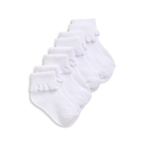 Kids' 4-Pack Scallop Cuff Ankle Socks