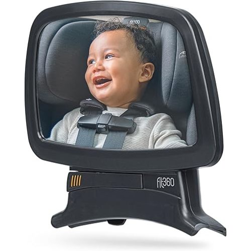 Chicco Fit360 Mirror Car Seat Accessory for Fit360 Rotating Convertible Car Seat, Shatter-resistant, For Rear-Facing, Anthracite/Grey