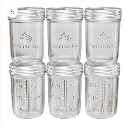 6oz Glass Breast Milk Storage Containers