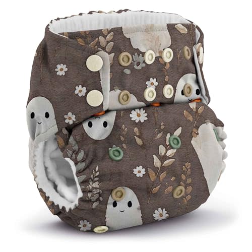 Kanga Care Rumparooz G3 Stay Dry Cloth Diaper Reusable One Size Pocket Diaper Patented Inner Double Gusset 2 pcs Microfiber Insert Soaker (6-55+ lbs) - Boo