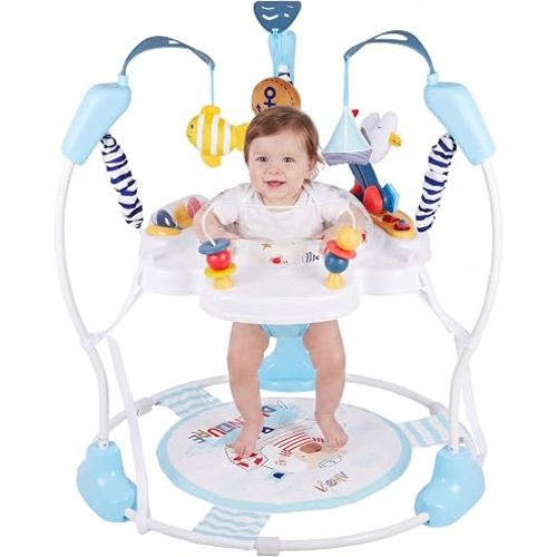Baby Activity Center, 3-in-1 Baby Jumper, Infant Activity Center with 360° Rotating Seat, Music, Lights, 3 Adjustable Heights, Infant Activity Jumper for 6+ Months JP2401