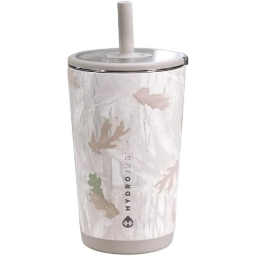 HydroJug Everyday Tumbler 14 oz, Ceramic-Lined Straw Cup, Camo