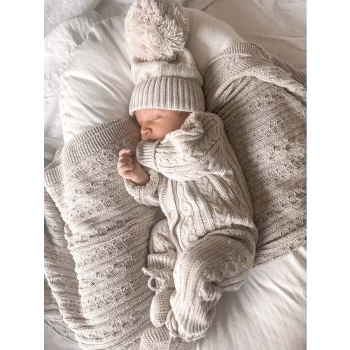 Luna + Luca Classic Cable Knit Jumpsuit - Natural