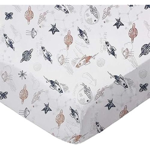 SheetWorld Fitted Playard Sheet for Maxi-COSI Swift – 31 x 39 – 100% Cotton Jersey – Hypoallergenic, Butter Soft – Space Print – Made in USA