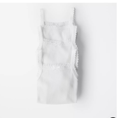 THREE-PACK OF RIBBED STRAP BODYSUITS - Oyster-white | ZARA United States