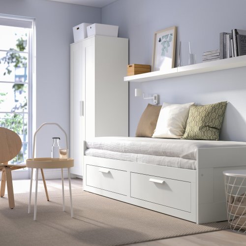 BRIMNES Daybed frame with 2 drawers - white Twin