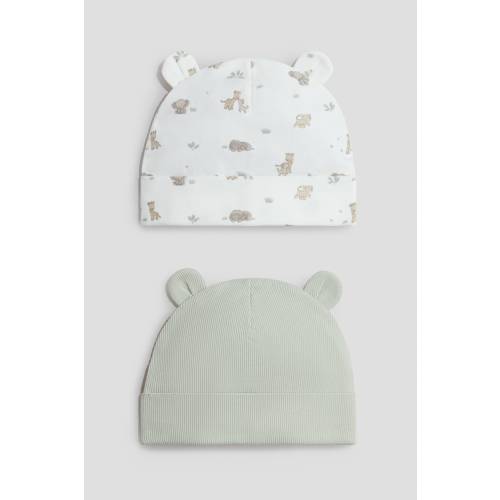 2-PACK RIBBED BEANIES WITH EARS