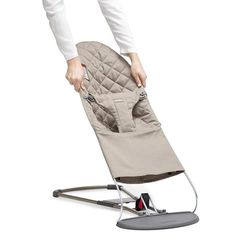 BabyBjörn Fabric Seat for Bouncer, Sand Gray, Cotton, Sand Gray, 1 Count (Pack of 1)