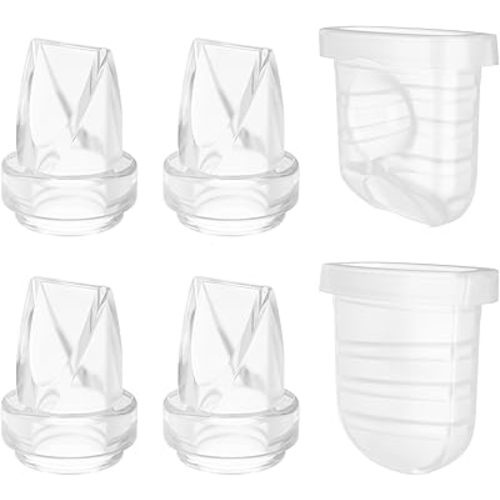 6PCS Duckbill Valve & Silicone Diaphragm Compatible with eufy S1 Pro/S1/E10, NCVI/Lansinoh Discreet Duo/Zooawa/Nuliie S32 Breast Pump Replacement Parts, Breastfeeding Essential Accessories