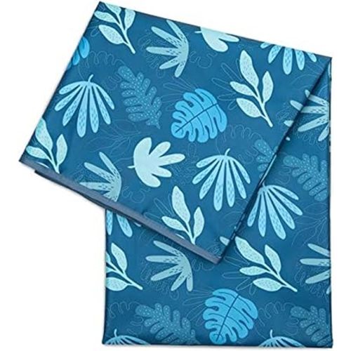 Bumkins Baby Splat Mat for Under High Chair, Babies Toddlers Eating Mess Mat, Waterproof Reusable Cloth for Arts and Crafts, Playtime Mat for Kids, Floors or Tables, Fabric 42inx42in, Blue Tropic