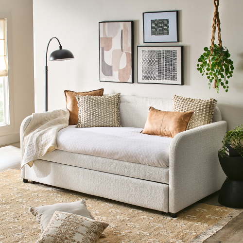 Better Homes & Gardens Juliet Twin Boucle Daybed with Trundle, Ivory