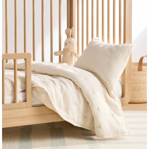 Organic Cotton Gauze Toddler Quilt & Sham Set in Undyed