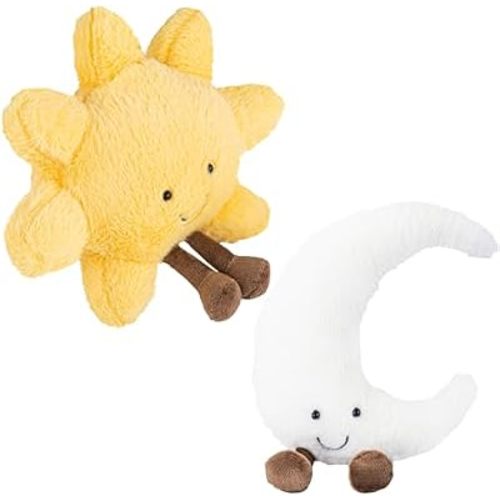 Sun and Moon Plush, 12" Sun Pillow Moon Pillow 2PCS Soft Plush Toy