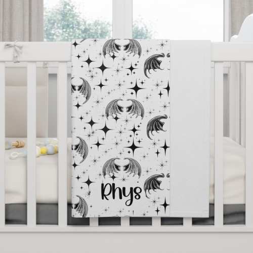 Personalized Bat Wing Baby Blanket Velveteen Microfiber Blanket Bookish Baby Blanket Customer Baby Shower Gift for Book Lovers