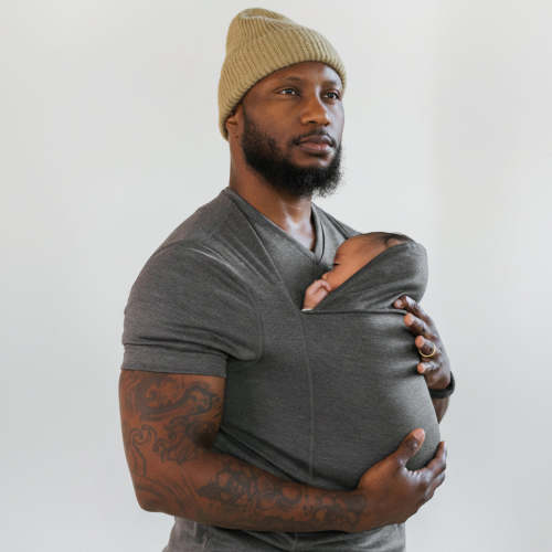 Babywearing T-Shirt with Built-in Baby Pouch and Stretchy Cotton, Machine Washable