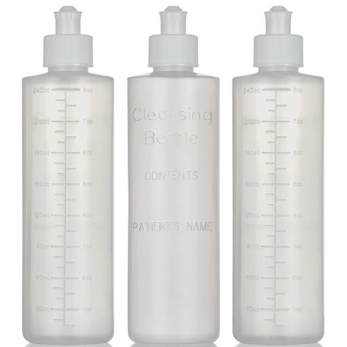 Perineal Lavette Irrigation Bottle for Postpartum Care - After-Birth Essentials for Mom to Soothe and Clean Perineal Area - Premium Portable Bidet for Women - 8OZ (Pack of 3)