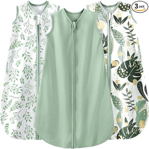 Yoofoss Baby Sleep Sack 0-6 Months 100% Cotton Baby Wearable Blanket 2-Way Zipper TOG 0.5 Baby Sleeping Bag, Breathable Lightweight Toddler Sleep Sacks for Babies (Small)