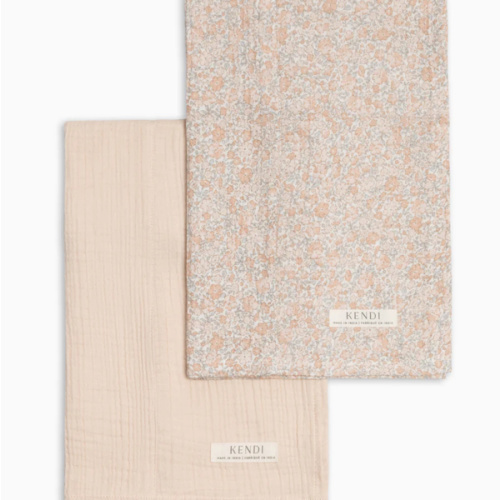 2-Pack Muslin Burp Cloths - Belmont Floral + Shell