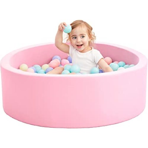 Foam Ball Pit for Toddlers, 35 Inch Baby Ball Pit Soft Round and Easy to Set or Clean, Baby Playpen Ball Pool is Ideal Gift for Kids-Balls NOT Included