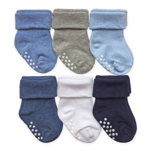 Jefferies Socks Baby Non-Skid Turn Cuff Socks 6 Pair Pack