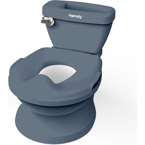 Ingenuity My Size Potty Pro in Blue, Infant Potty Training Toilet, Lifelike Flushing Sound, for Ages 18 Months, Up to 50 Pounds