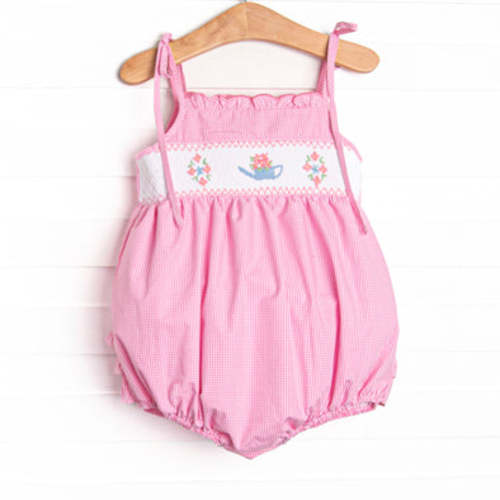 Sprout and Sprinkle Smocked Ruffle Bubble, Pink – Stitchy Fish