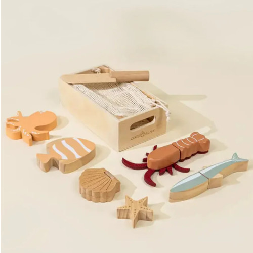 Wooden Seafood Playset