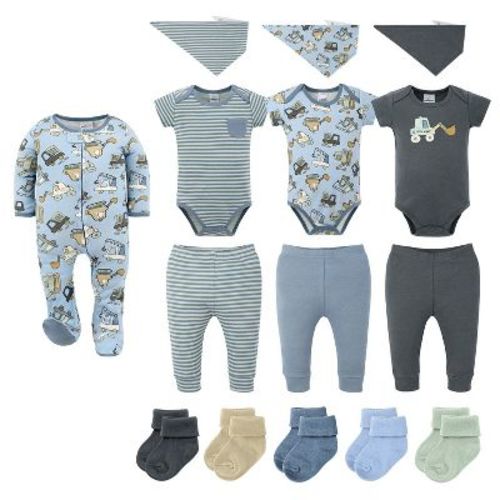 The Peanutshell Little Digger 15-Piece Baby Boy Clothes Set, 6-9 Months