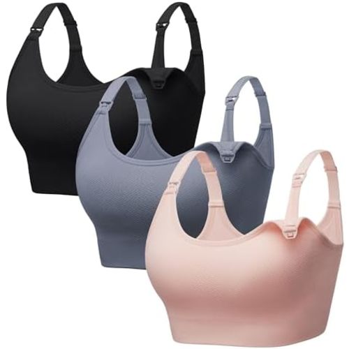 Angelhood Non-Padded Minimizer Nursing Bras for Breastfeeding Support Maternity Sports T-Shirt Bras Wireless Sleep Bralettes