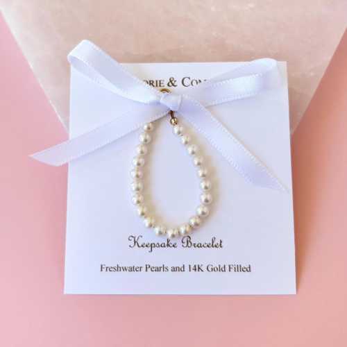 Pearl Keepsake Bracelet Toddler Pearl Bracelet Flower Girl Gift Idea for Baby Girl Bracelet Baby Dedication Gift Idea for Christening Gift