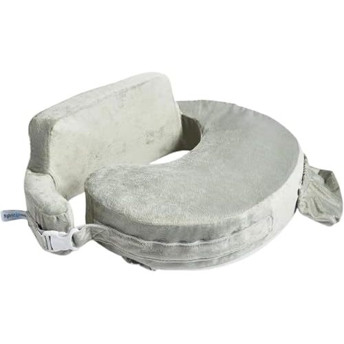 My Brest Friend Super Deluxe Nursing Pillow - Enhanced Comfort & Ergonomic Breastfeeding Pillow for Ultimate Support For Mom & Baby - Adjustable and with Handy Side Pocket, Platinum