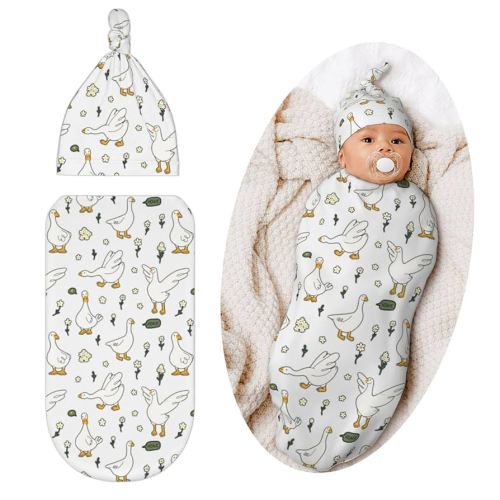 Goose Swaddle Blanket, Unisex Baby Stuff, Soft Sleeping Bag Sack, Goose Baby Items Stuff