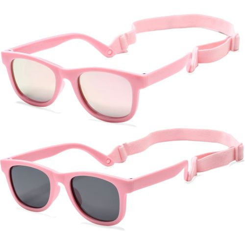 COASION Bendable Flexible Polarized Newborn Baby Sunglasses with Strap for Infant Boys Girls Age 0-12 Months CA8042