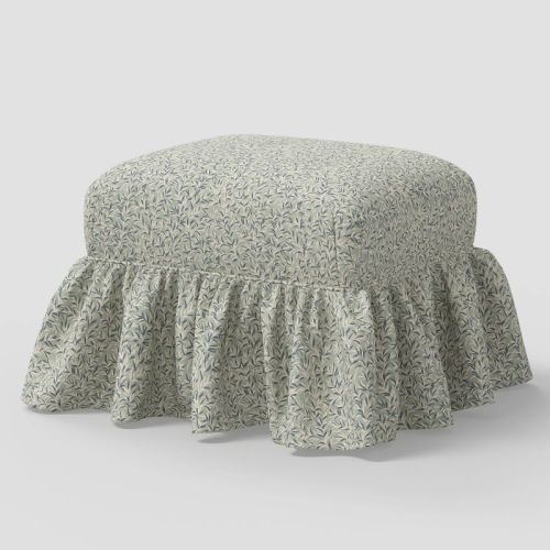 Ruffle Skirt Ottoman Marisha Vine Teal - Threshold™ designed with Studio McGee
