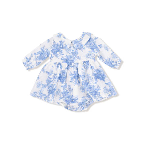 Peter Pan Collar Bubble w/ Skirt, Dream Cottage Floral Blue