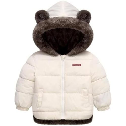 Fairy Baby Infant Baby Winter Coat Cute Teddy Bear Hooded Jacket Warm Fleece Outerwear Windproof Toddler Boys Girl 6M-4T