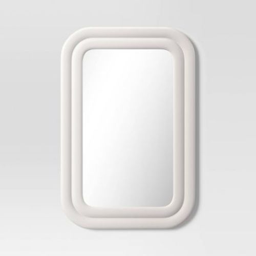 24"x36" Textured Wall Mirror White - Threshold™