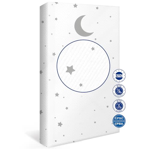 Casusv Mini Crib Mattress - 38x24 in Baby Crib Mattresses for Mini and Portable Crib - Breathable Dual Sided Memory Foam & High Density Support Foam with Waterproof Washable Crib Mattress Cover